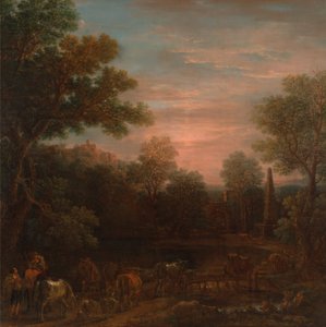 古典的な風景-夕方 作： John Wootton